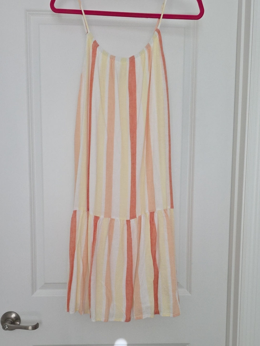 Velvet Heart Cream, Peach & Coral Striped Sundress